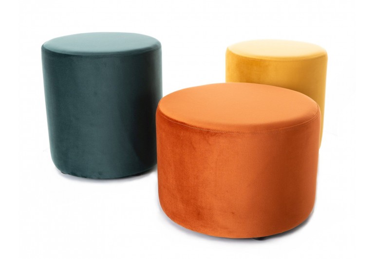 Pufa okrągła Doti A Brego Velvet Beżowa