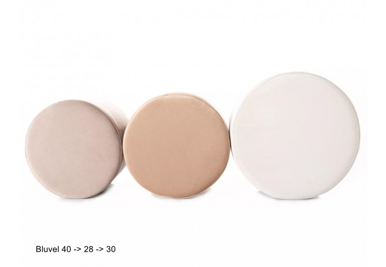 Pufa okrągła Doti A Brego Velvet Beżowa