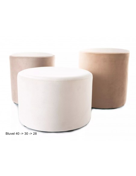 Pufa okrągła Doti A Brego Velvet Ciemna Beżowa