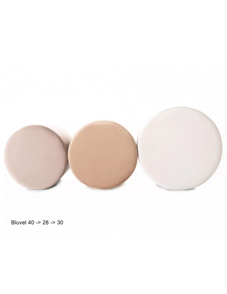 Pufa okrągła Doti A Brego Velvet Jasna Beżowa