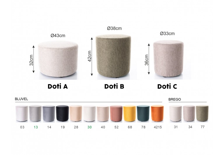 Pufa okrągła Doti A Brego Velvet Różowa