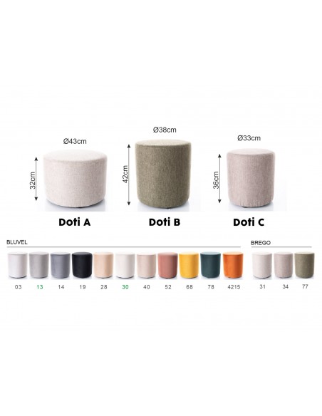 Pufa okrągła Doti A Brego Velvet Szara