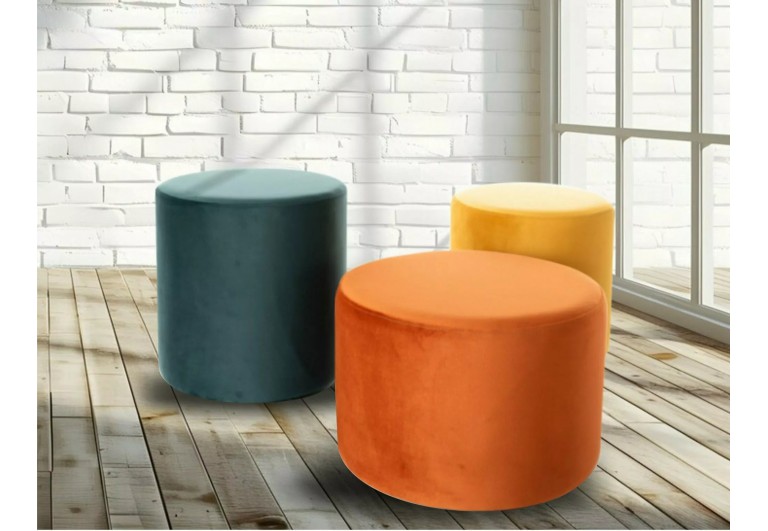 Pufa okrągła Doti A Brego Velvet Zielona