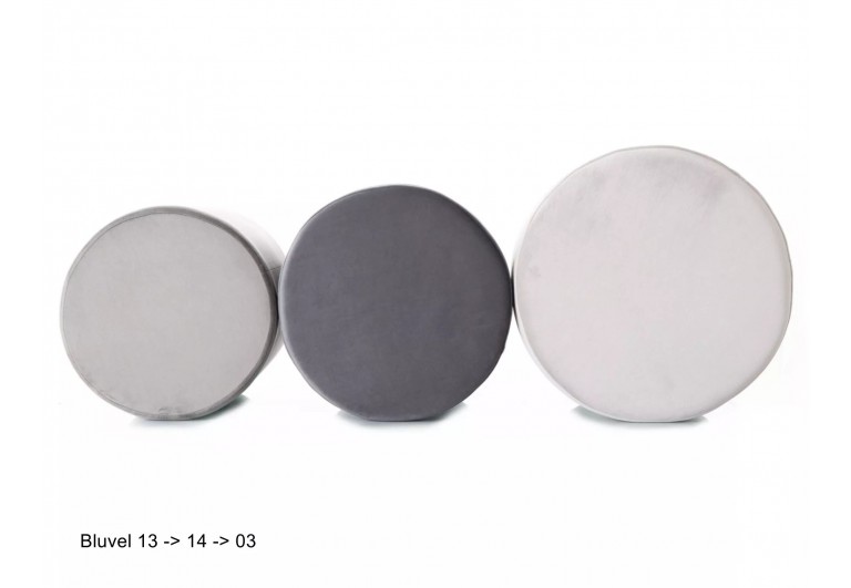 Pufa okrągła Doti B Velvet Jasna Szara