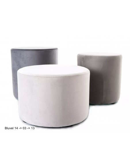 Pufa okrągła Doti B Velvet Jasna Szara