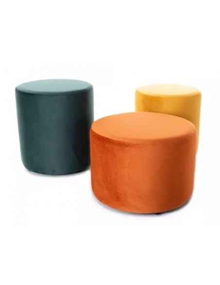 Pufa okrągła Doti B Velvet Jasna Szara