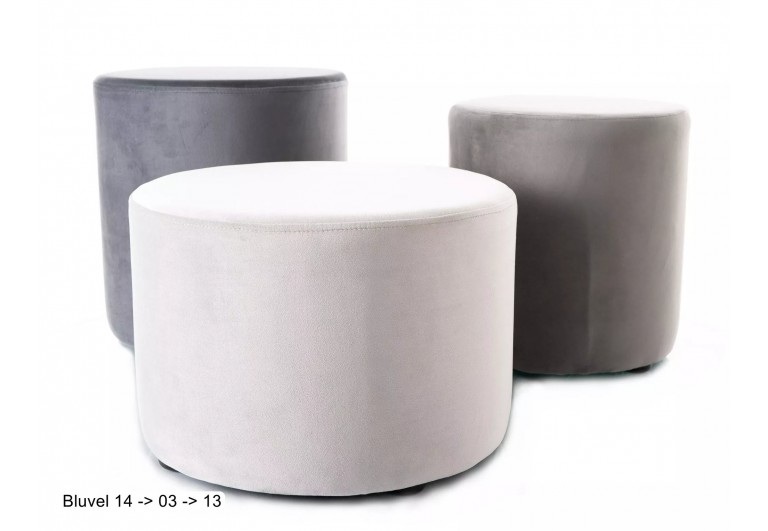 Puf okrągła Doti C Velvet Jasna Szara