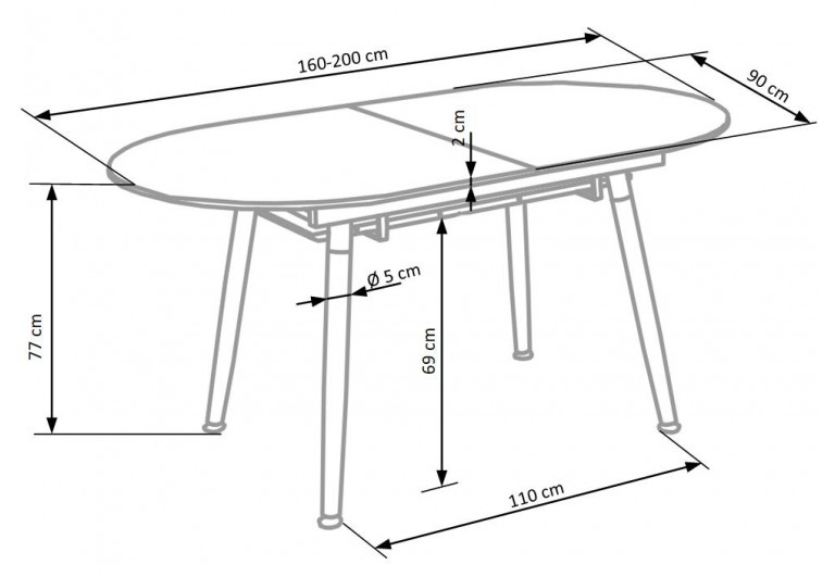 Stół rozkładany 160-200 Caliber