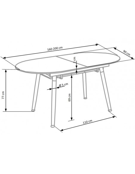 Stół rozkładany 160-200 Caliber