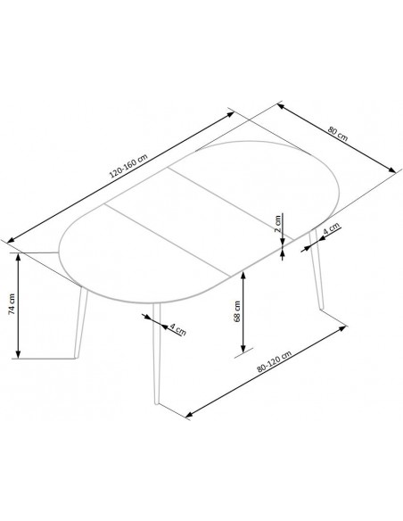 Stół rozkładany 120-160 Colorado
