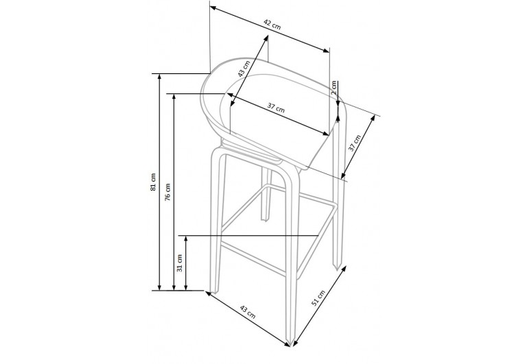 Krzesło barowe hoker H-86 Krzesło barowe hoker H-86