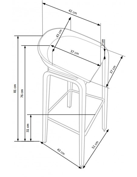 Krzesło barowe hoker H-86 Krzesło barowe hoker H-86